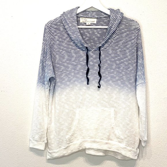 Vintage Havana Striped Ombre Pullover with Kangaroo Pocket and Hood - Picture 1 of 8